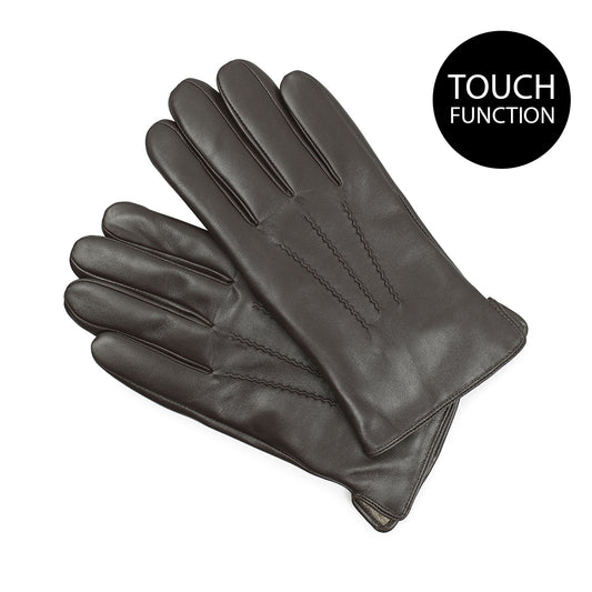 HarveyMBG Glove men's gloves with touch function. Brown. Leather skin. Markberg
