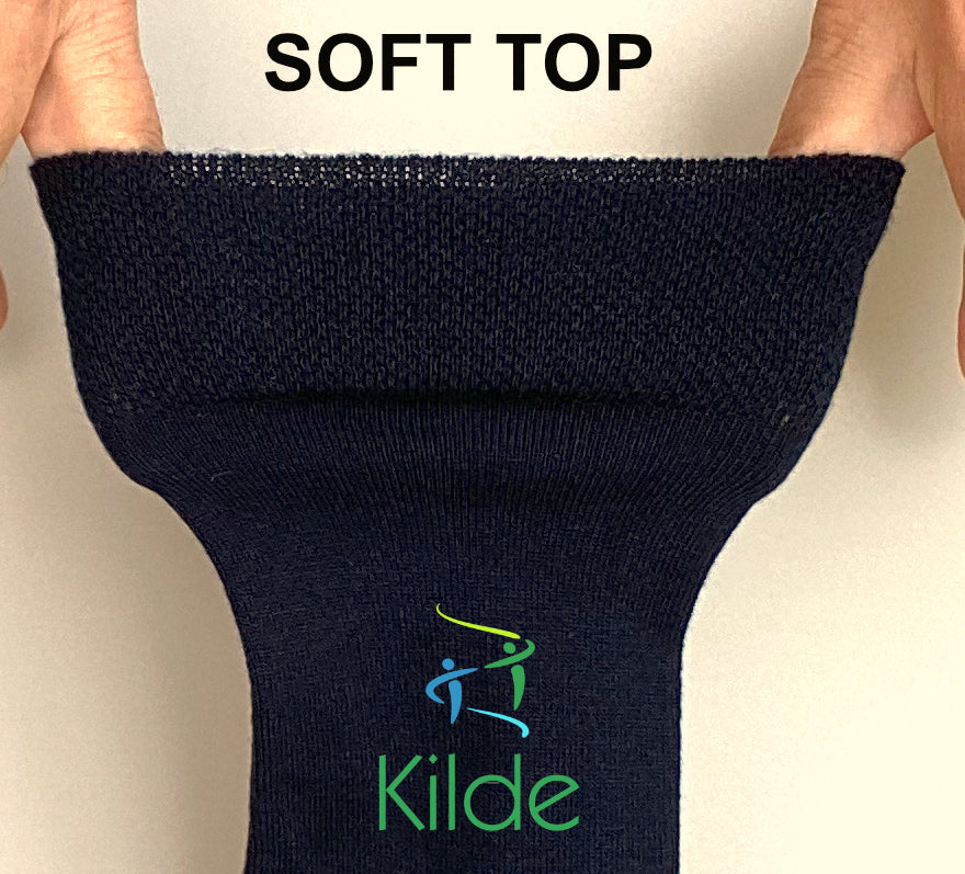 Comfort Bamboo terapeutiske strømper med adskilte tæer. Unisex. Tynde. Sort. Kilde Reflex Wear