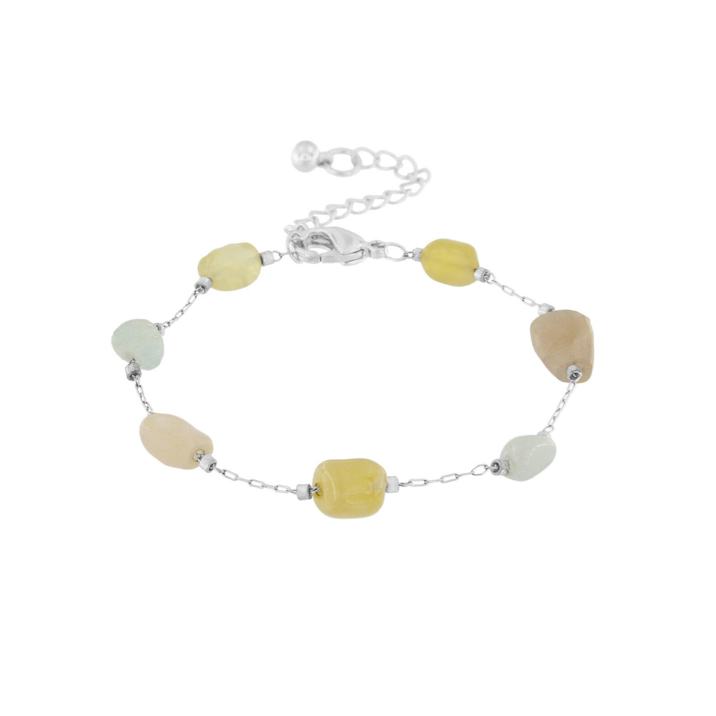 Cecil armbånd med natursten. Sølvbelagt