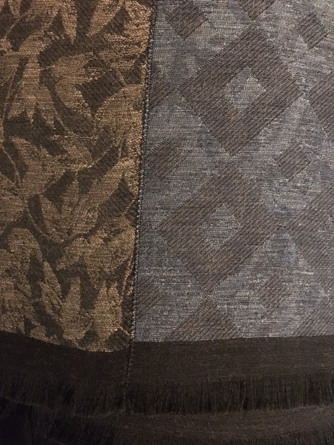 Fashion scarf TLD. Unisex. Blue, brown and gray shades. Cotton blend. Connexion Tie