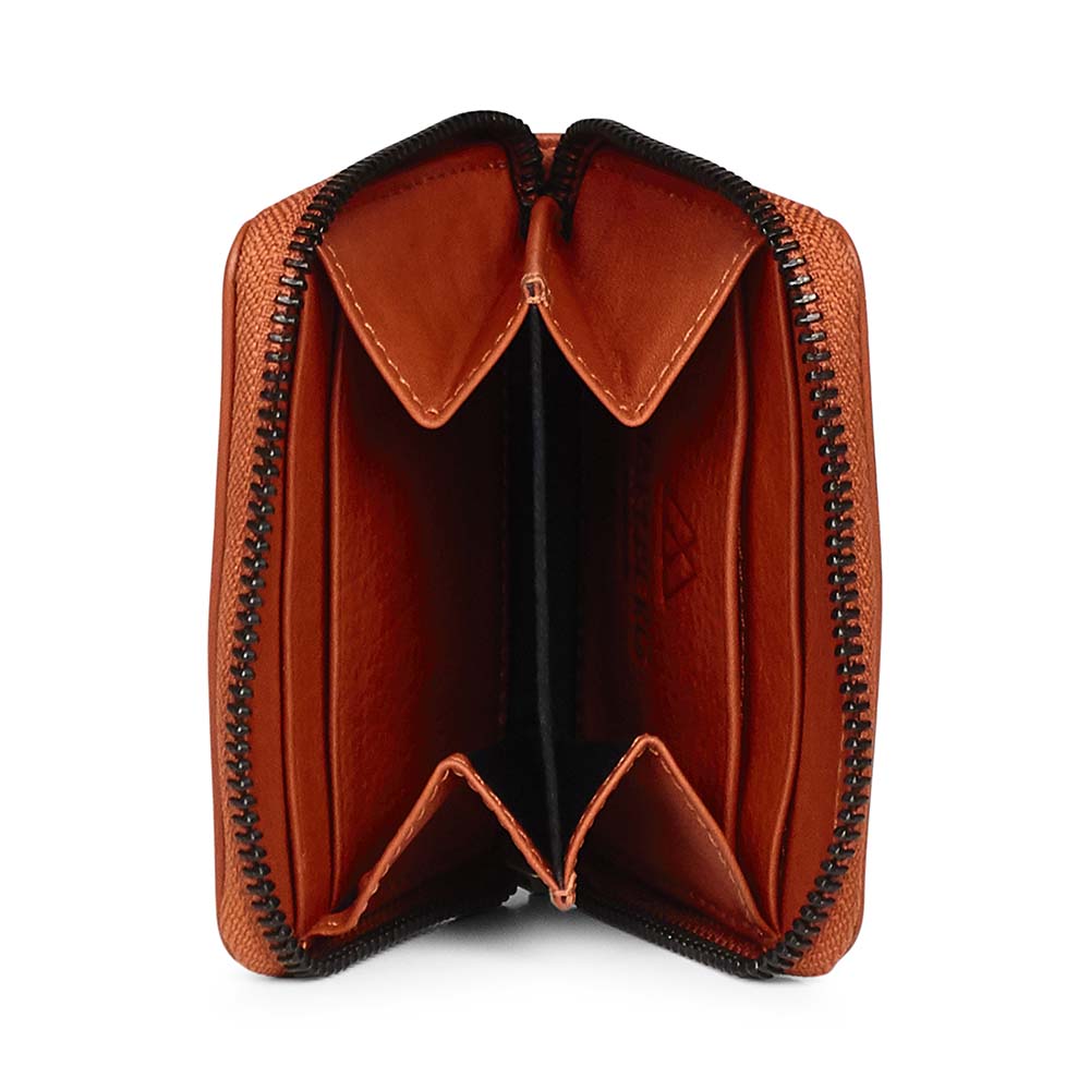 HarperMBG wallet for her. Brown orange. Leather skin. Markberg