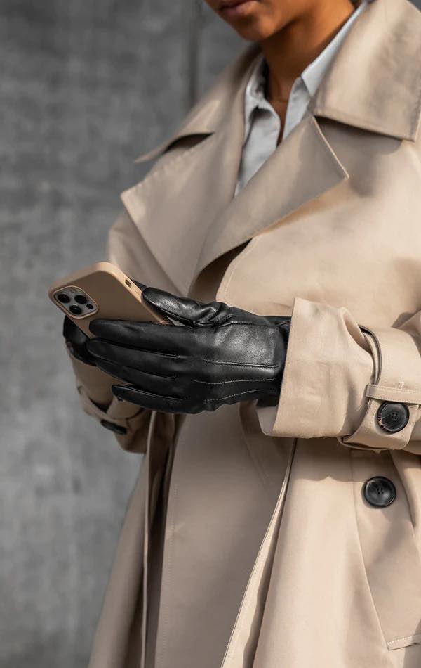CariannaMBG Damenhandschuh. Schwarz. Lederhaut. Touchscreen-Funktion. Markberg