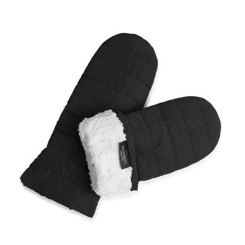 CelinaMBG Fäustling. Steppoptik. Unisex. Schwarz. 100 % recyceltes Polyester. Markberg