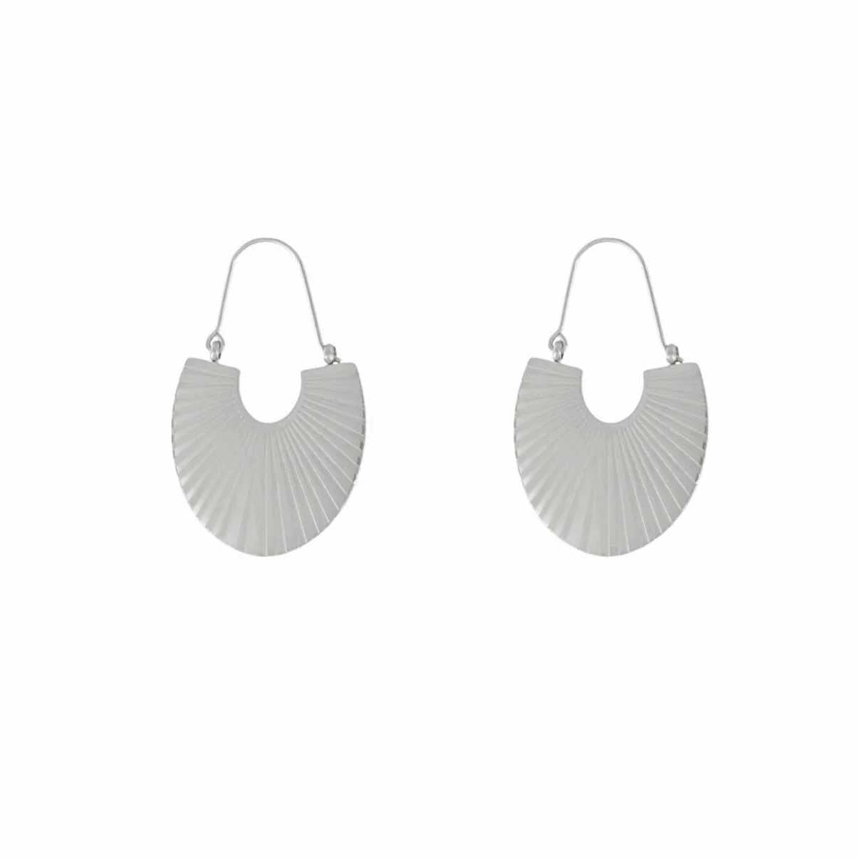 Courage Waterproof Ripple Fan Statement Earrings. Silver plating. Dansk Copenhagen