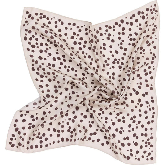 Dots scarf. 100% silk. Cream, brown. Bella Ballou