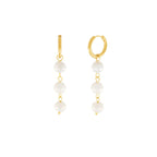 Joy Long Pearl Chain øreringe. 18K guld plating. Dansk Copenhagen