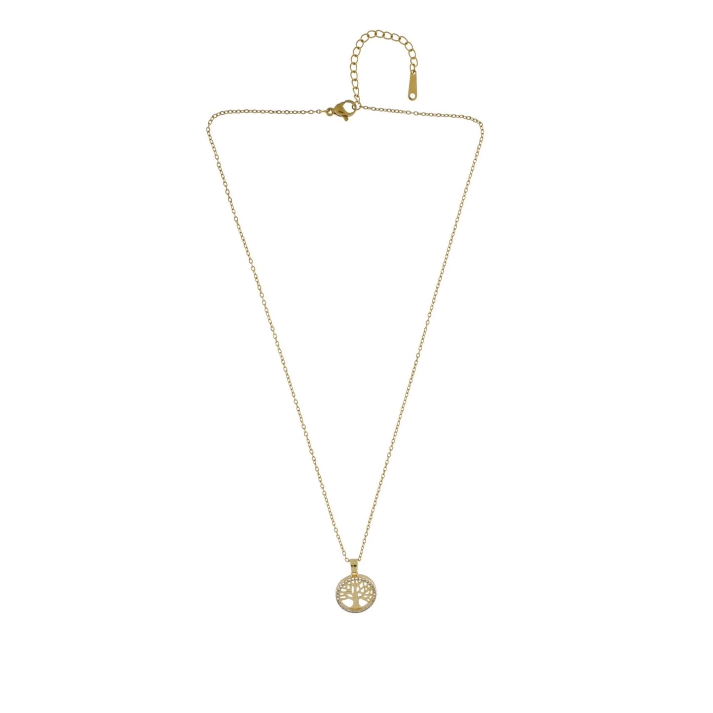 Love Tree of Life. Waterproof necklace jewelry. 18K gold plated. Danish Copenhagen