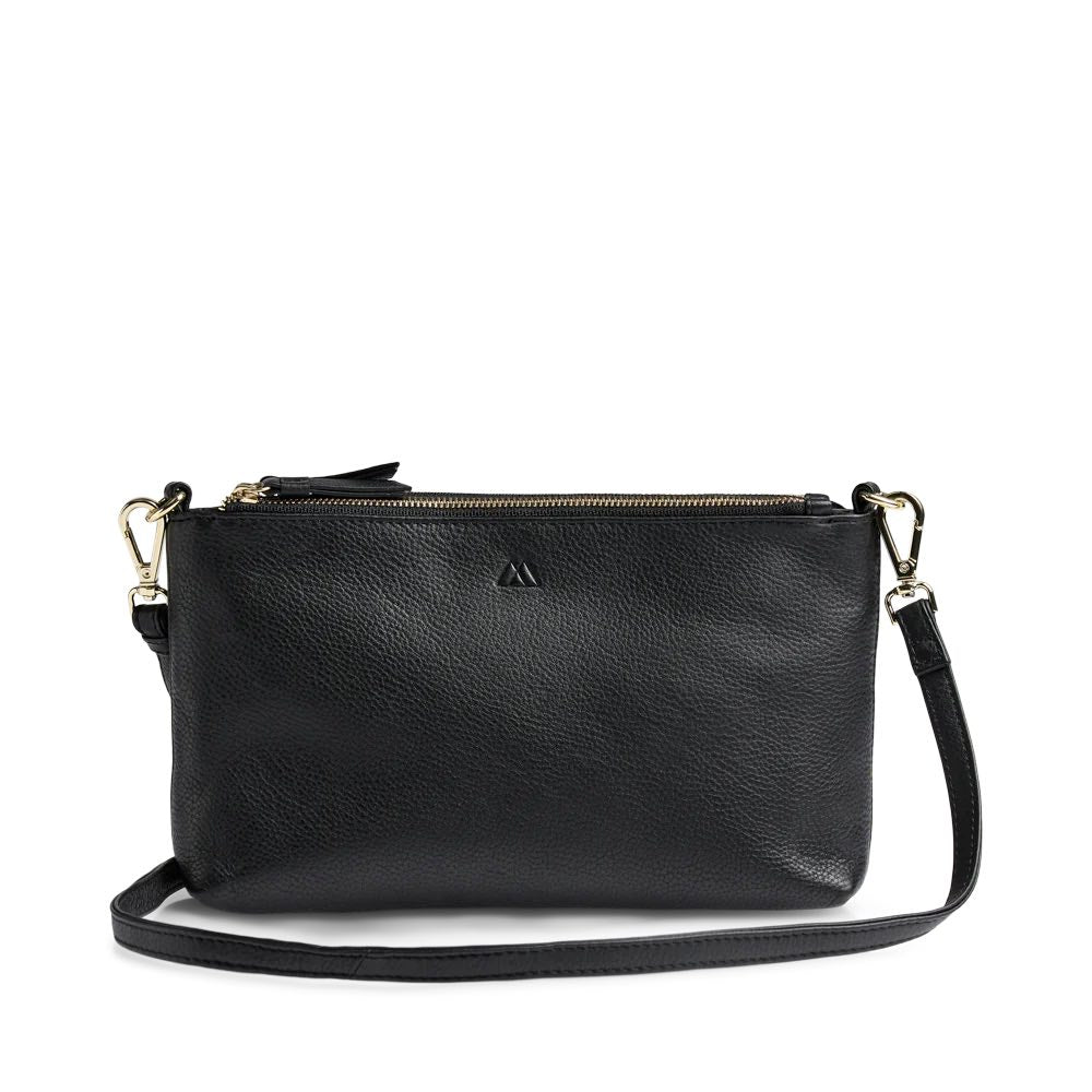 MikalaMBG Crossbody bag. Black and gold. Leather. Markberg