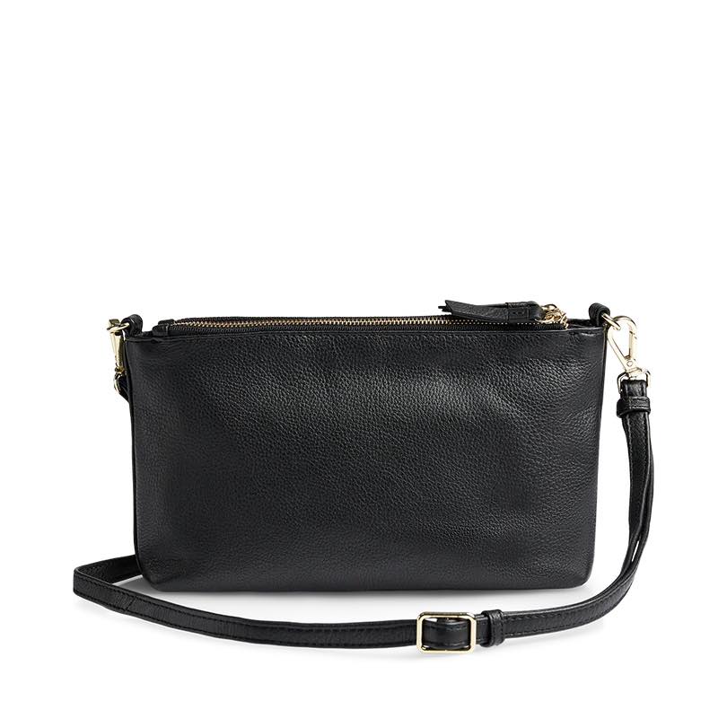 MikalaMBG Crossbody bag. Black and gold. Leather. Markberg