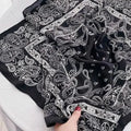 Nicole Fantasy scarf with bandana prints. Unisex. Black and white. Danish Copenhagen