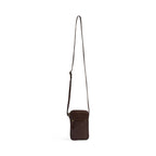 RiverMBG Mini crossbody. Unisex.Vintage. Brun og guld. Læder. Markberg