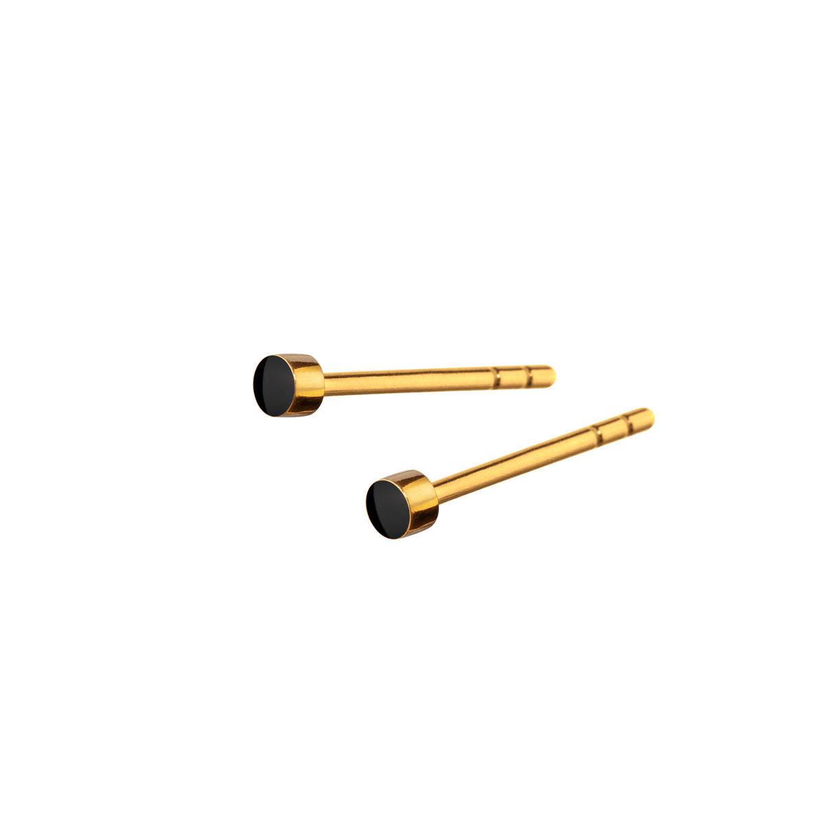Sign Nano-Ohrstecker. Unisex. Schwarz. Vergoldetes Sterlingsilber. Scherning Kopenhagen