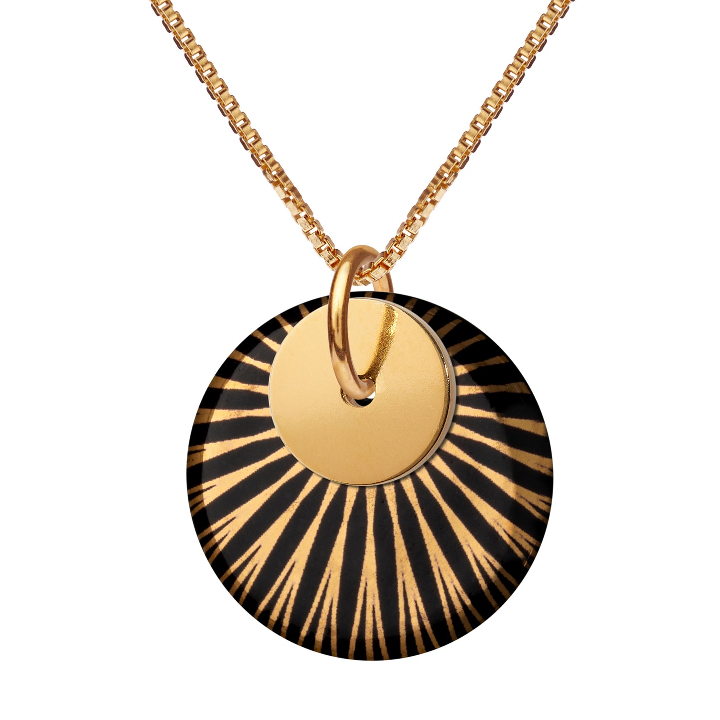 Splash Duo necklace. Black. Gold plated. Scherning Copenhagen