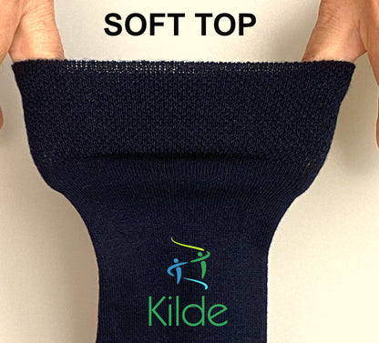 Comfort Bamboo terapeutiske strømper med adskilte tæer. Unisex. Tynde. Sort. Kilde  Reflex Wear