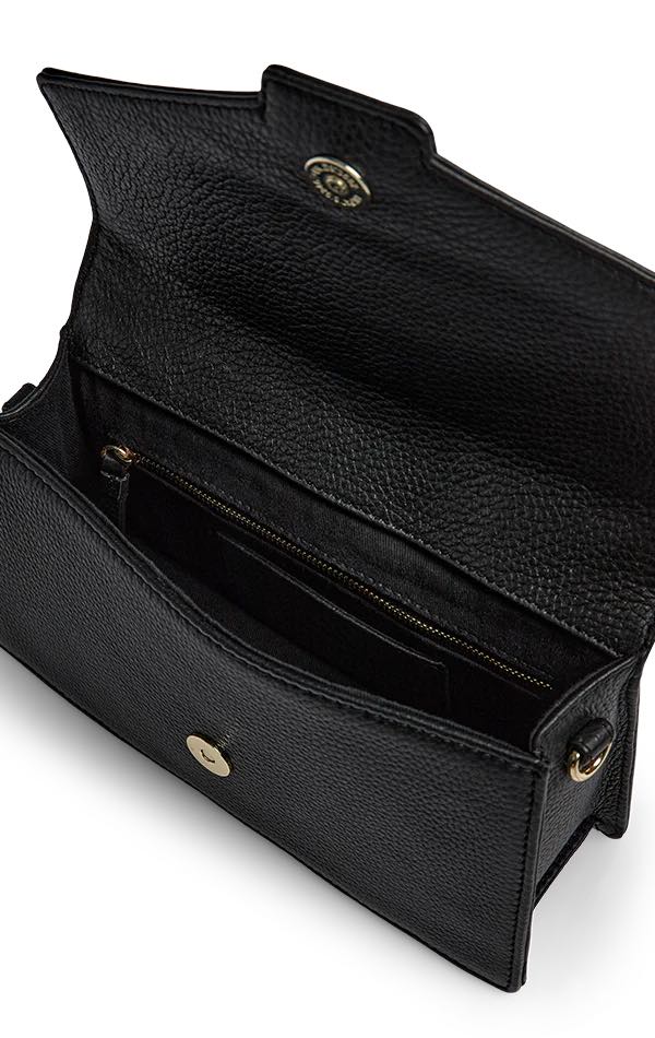 ZoeMBG crossbody taske. Sort og guld. Læder. Markberg