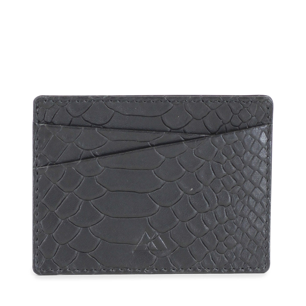 Cardholder Frey, Snake. Leather with structure. Black. Markberg