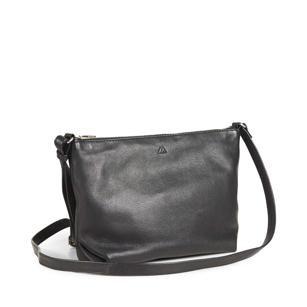 Crossbody Taske Dakota. Sort læderskind. Markberg