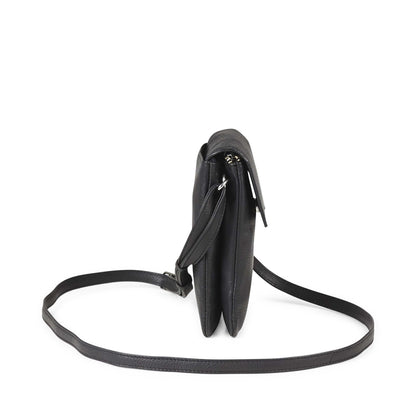 Crossbody mobiltaske Mara. Sort læder
