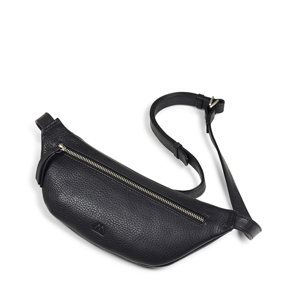 Bæltetaske, mavetaske Pixie. Sort læderskind