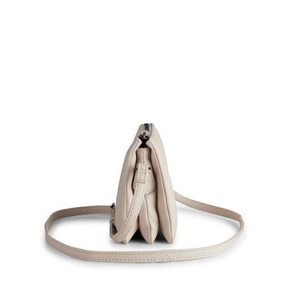 Sac bandoulière VeraMBG. Sable blanc. Cuir grainé. Markberg.