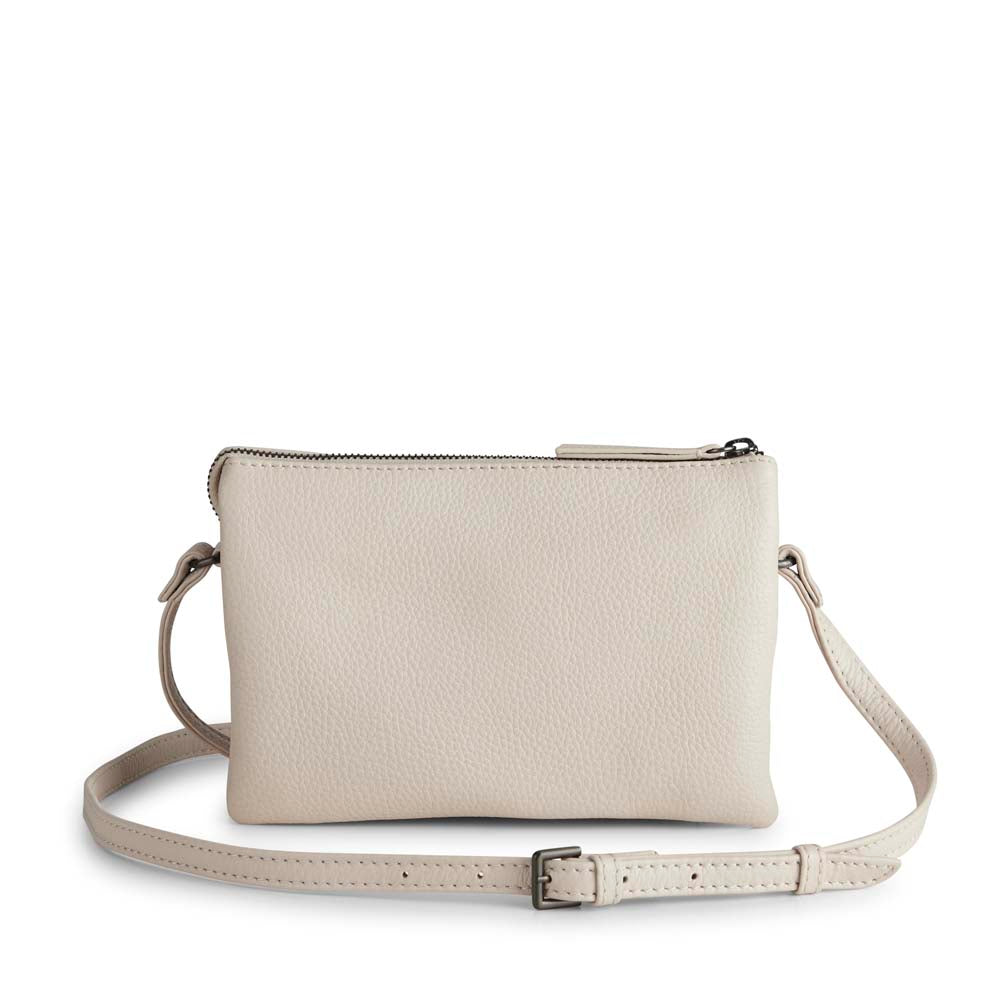 Sac bandoulière VeraMBG. Sable blanc. Cuir grainé. Markberg.