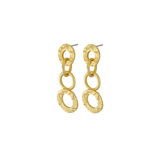 Amber open øreringe. Guldbelagt. Dansk Copenhagen