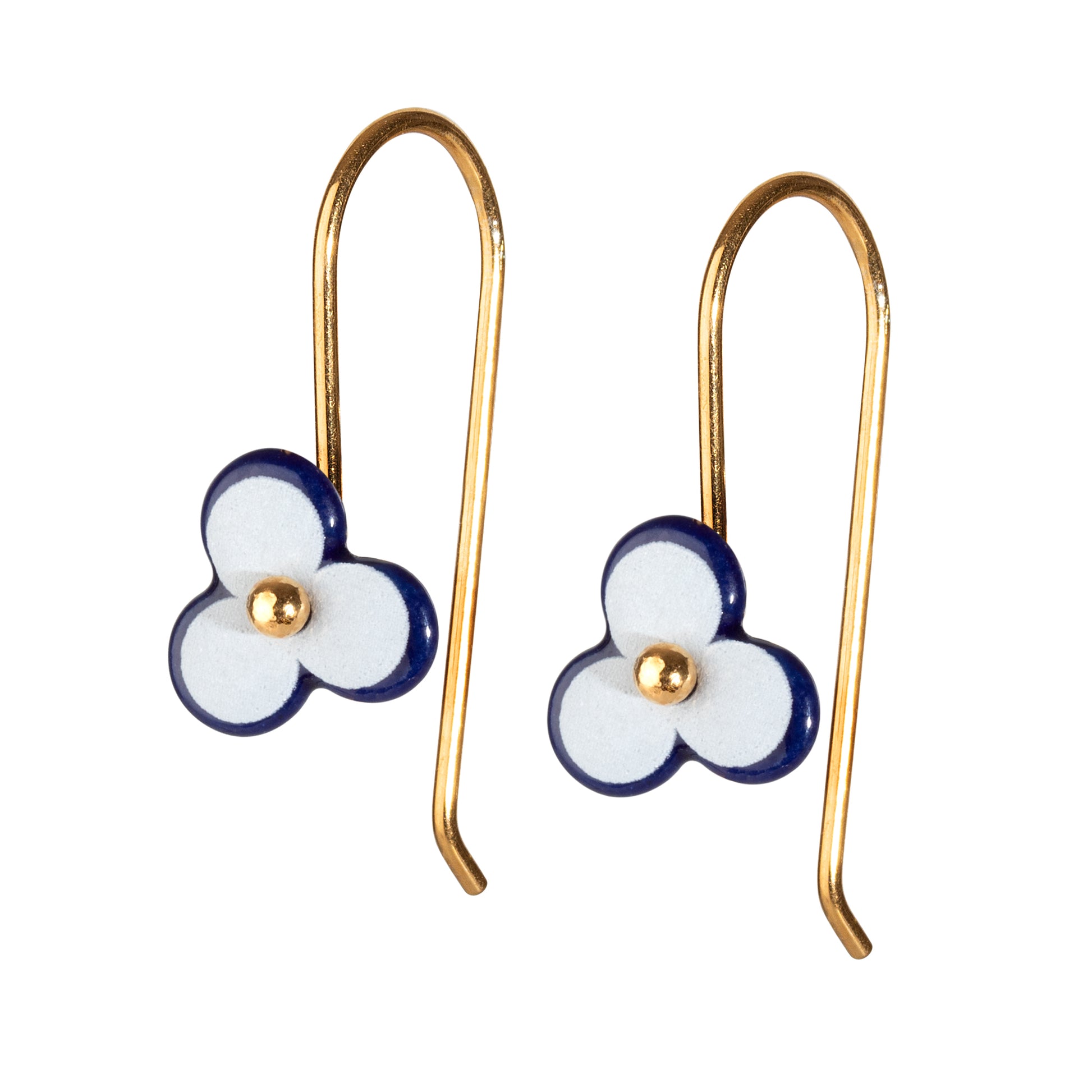 Clover ørekroge øreringe. Guld