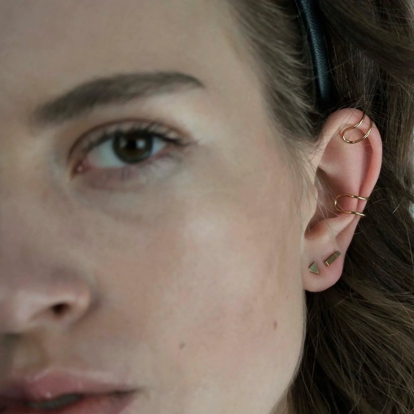 Joy Waterproof Mini Post &amp; Cuff Earrings. 18K gold plating. Danish Copenhagen