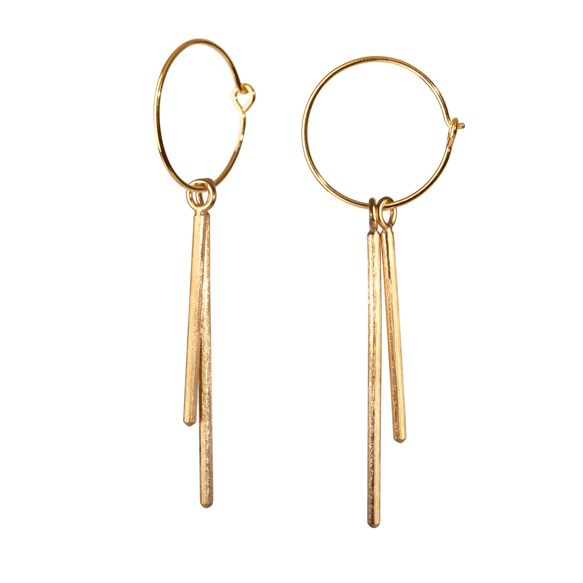 Lee-Dangle-Duo. Kreolische Ohrringe. Vergoldetes Sterlingsilber. Scherning Kopenhagen