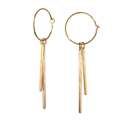 Lee dangle duo. Creole earrings. Gold-plated sterling silver. Scherning Copenhagen