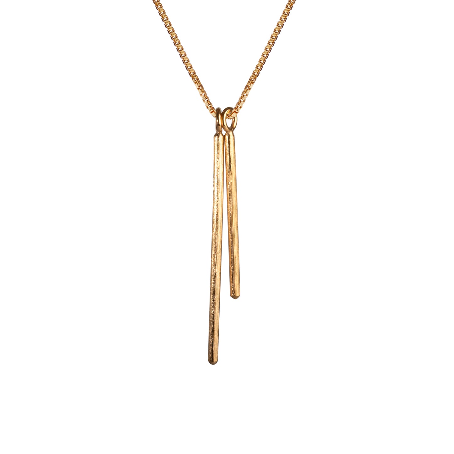 Lee dangle duo necklace. Gold-plated sterling silver. Scherning Copenhagen