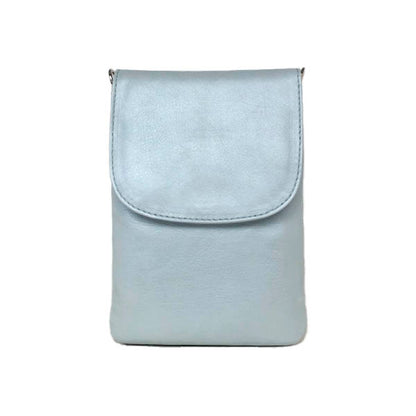 Étui pour téléphone portable avec dragonne Skagen. Cuir véritable. Bleu menthe clair. Cosystyle
