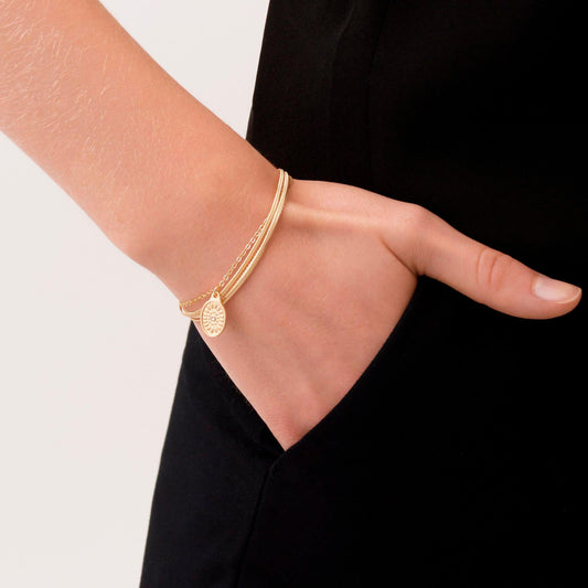 Bracelet Daisy Oval Multi. Gold plated. Danish Copenhagen