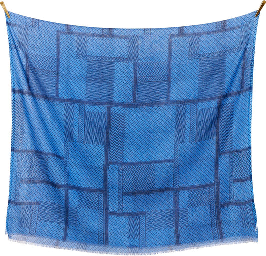 Partisan scarf. 50% cotton, 50% modal. Blue. Bella Ballou