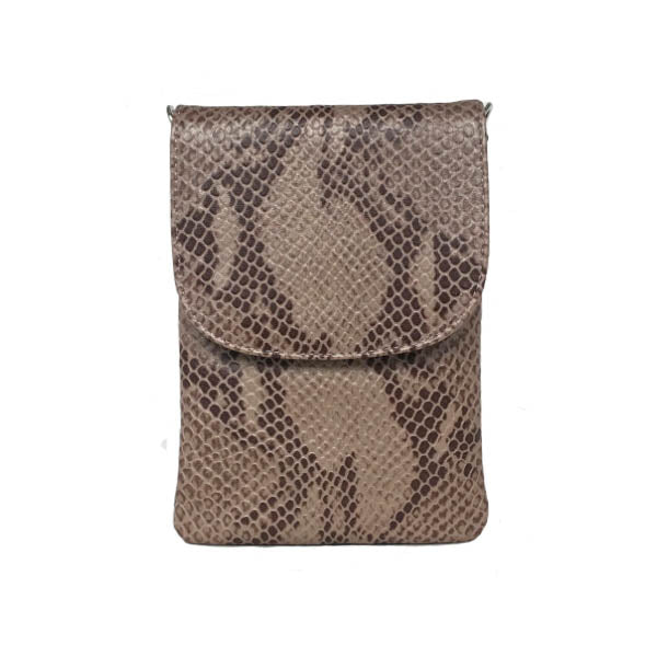 Skagen mobiltaske med rem. Ægte læder. Nougat brun. Cosystyle