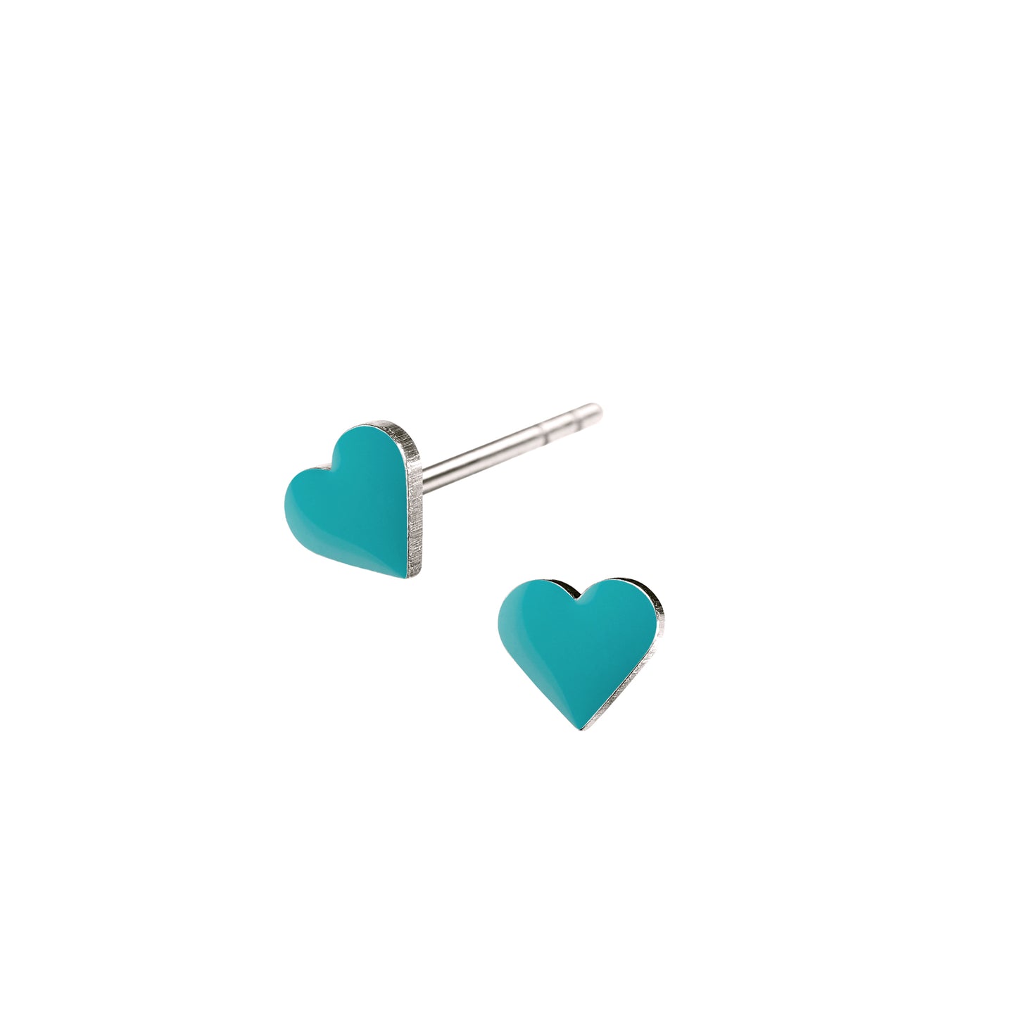 Spot Heart earrings. Aquamarine green. Silver. Scherning Copenhagen
