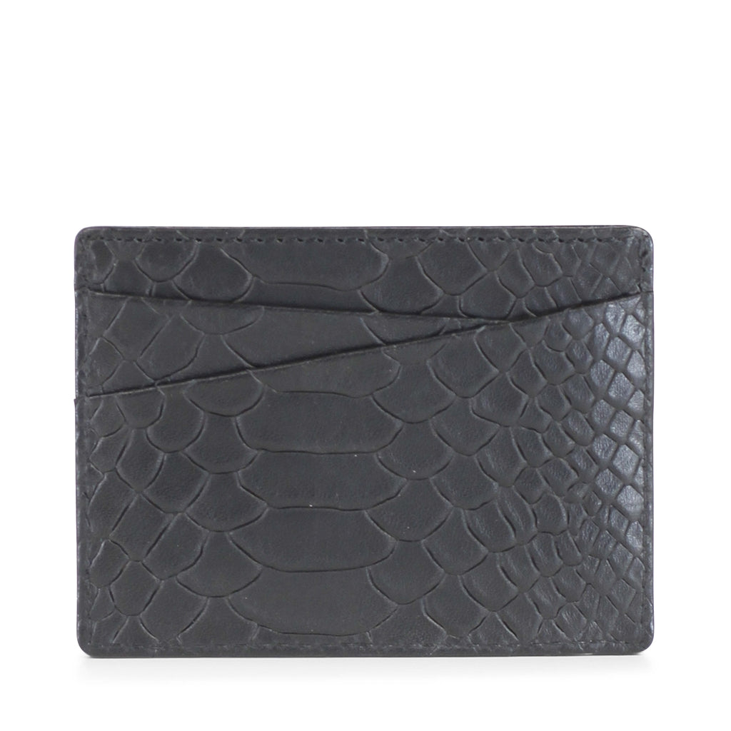 Cardholder Frey, Snake. Leather with structure. Black. Markberg